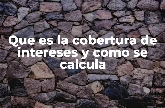 Que es la Cobertura de Intereses y como Se Calcula