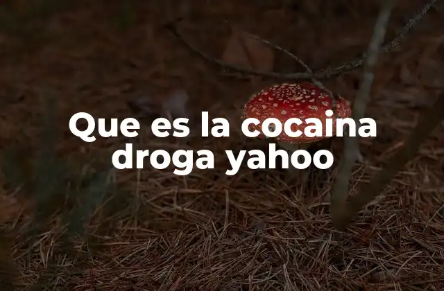 Que es la Cocaina Droga Yahoo