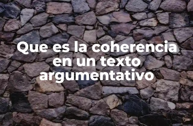 Que es la Coherencia en un Texto Argumentativo