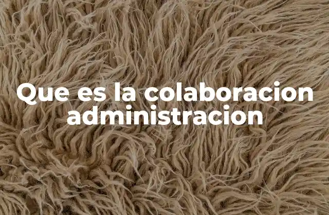 Que es la Colaboracion Administracion