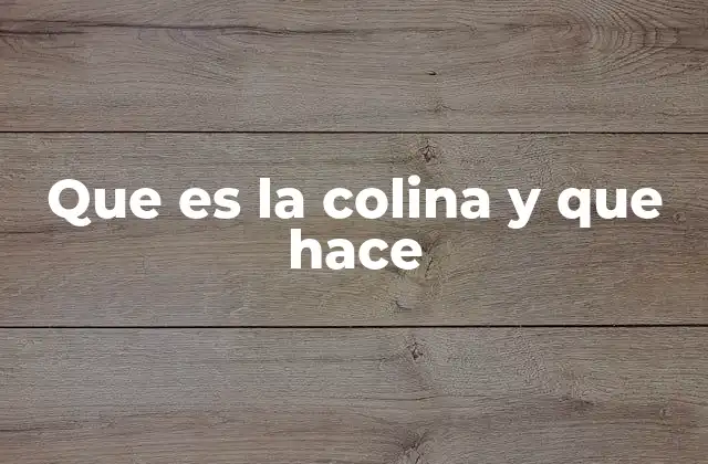 Que es la Colina y que Hace