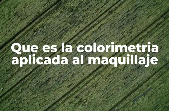 Que es la Colorimetria Aplicada Al Maquillaje