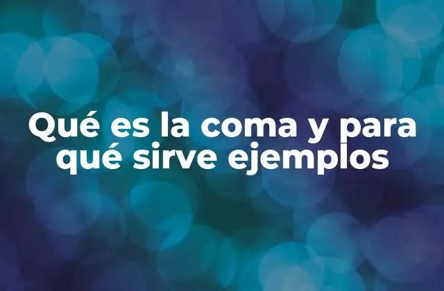 Qué es la Coma y para Qué Sirve Ejemplos