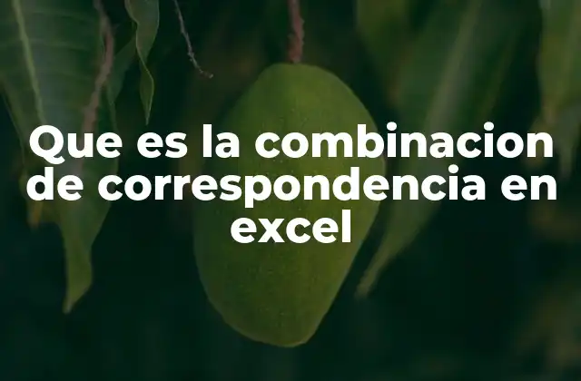 Que es la Combinacion de Correspondencia en Excel