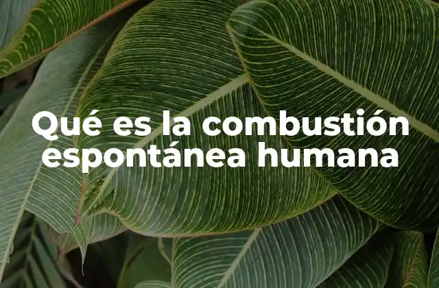 Qué es la Combustión Espontánea Humana