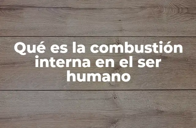 Qué es la Combustión Interna en el Ser Humano