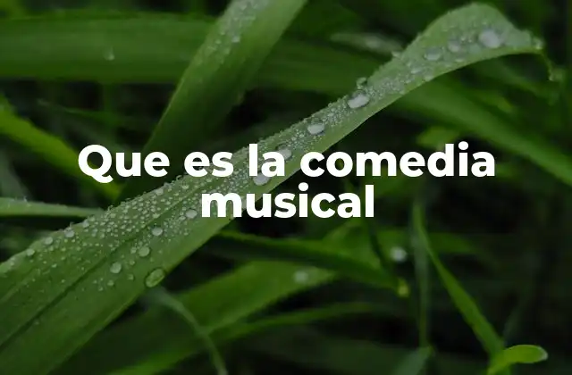 Que es la Comedia Musical