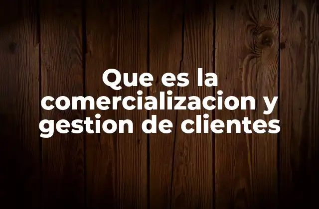 Que es la Comercializacion y Gestion de Clientes