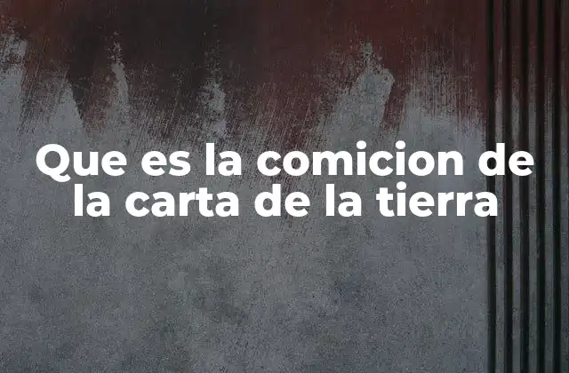 Que es la Comicion de la Carta de la Tierra