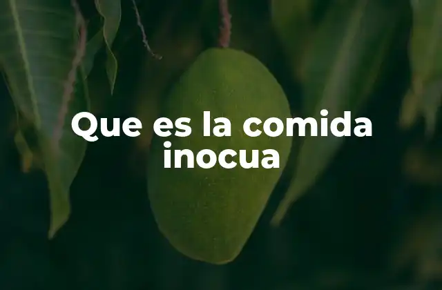 Que es la Comida Inocua