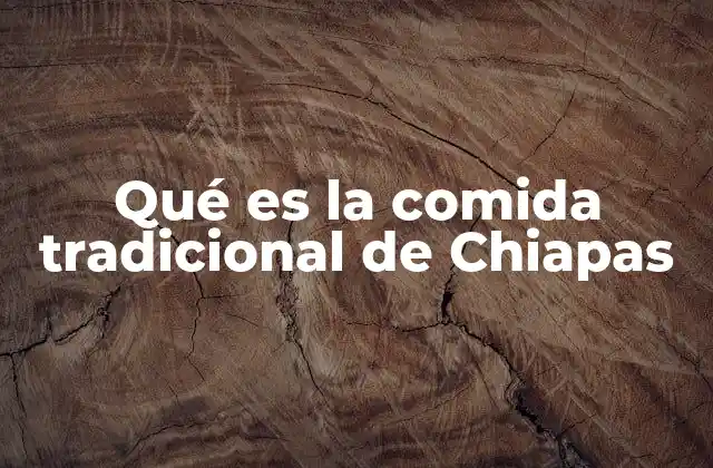 Qué es la Comida Tradicional de Chiapas