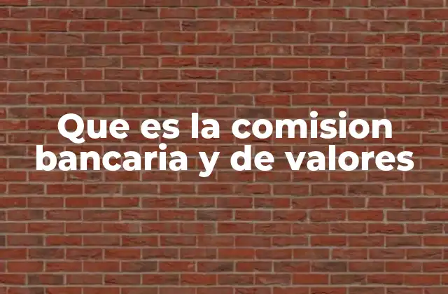 Que es la Comision Bancaria y de Valores