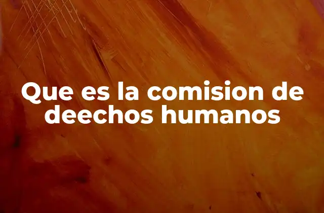 Que es la Comision de Deechos Humanos