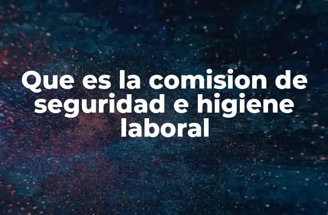 Que es la Comision de Seguridad e Higiene Laboral
