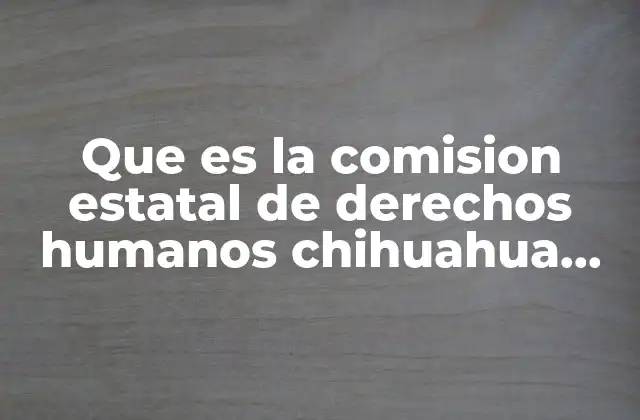 Que es la Comision Estatal de Derechos Humanos Chihuahua Funciones