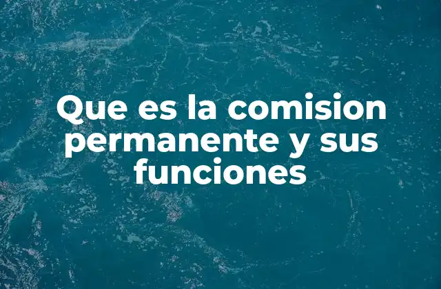 Que es la Comision Permanente y Sus Funciones