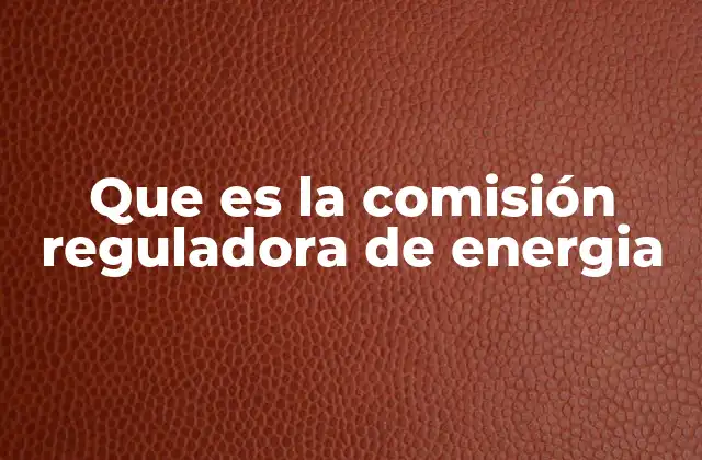 Que es la Comisión Reguladora de Energia