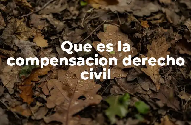 Que es la Compensacion Derecho Civil
