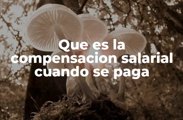 Que es la Compensacion Salarial Cuando Se Paga