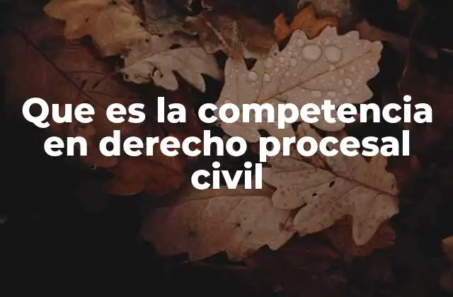 Que es la Competencia en Derecho Procesal Civil