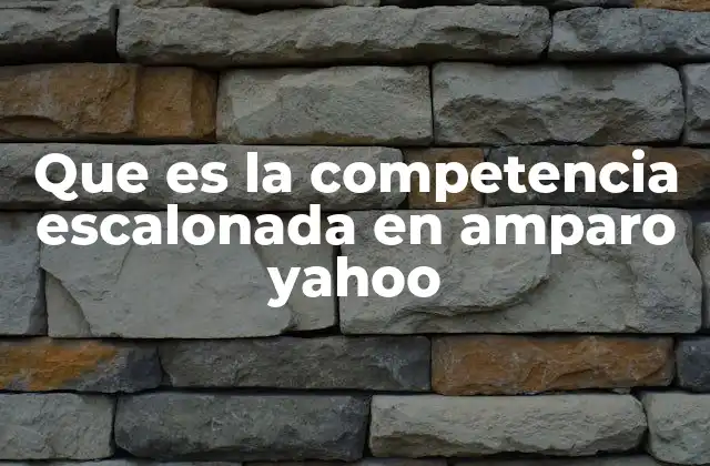Que es la Competencia Escalonada en Amparo Yahoo