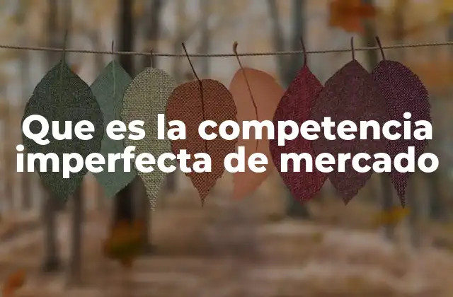 Que es la Competencia Imperfecta de Mercado