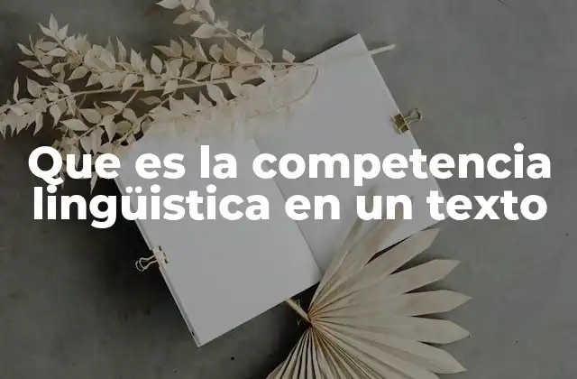 Que es la Competencia Lingüistica en un Texto