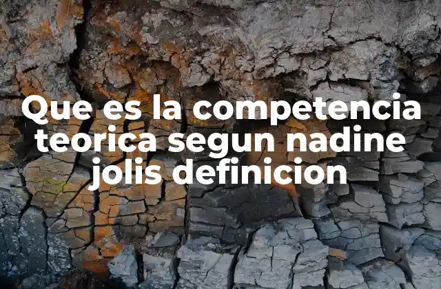Que es la Competencia Teorica Segun Nadine Jolis Definicion 2 La interacción entre teoría y contexto en la competencia teórica
