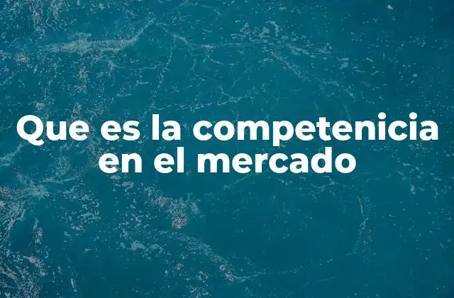 Que es la Competenicia en el Mercado