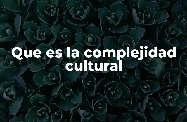 Que es la Complejidad Cultural