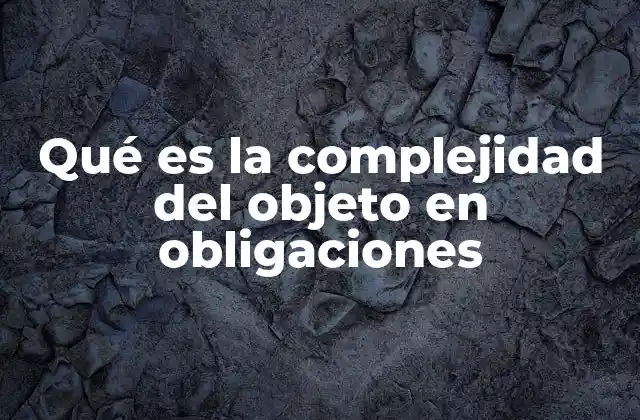 Factores que influyen en la complejidad del objeto