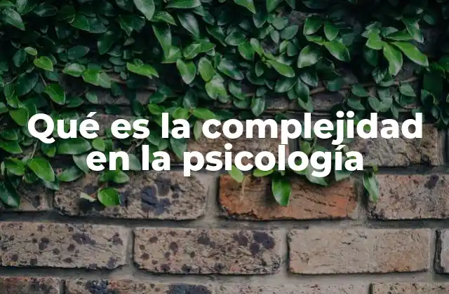 Qué es la Complejidad en la Psicología