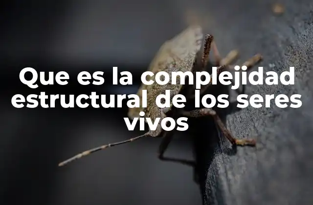Que es la Complejidad Estructural de los Seres Vivos