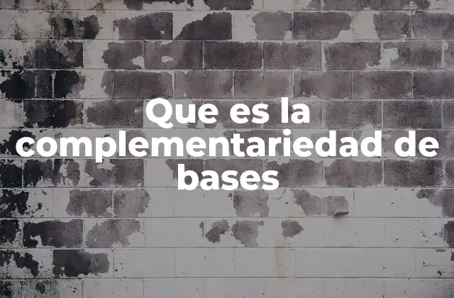 Que es la Complementariedad de Bases