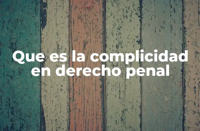 Que es la Complicidad en Derecho Penal