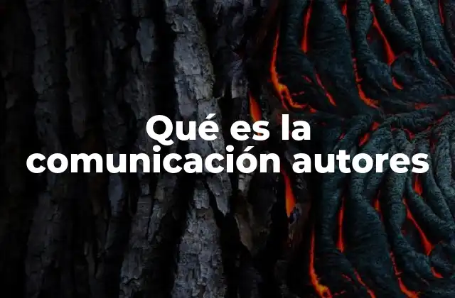 Qué es la Comunicación Autores