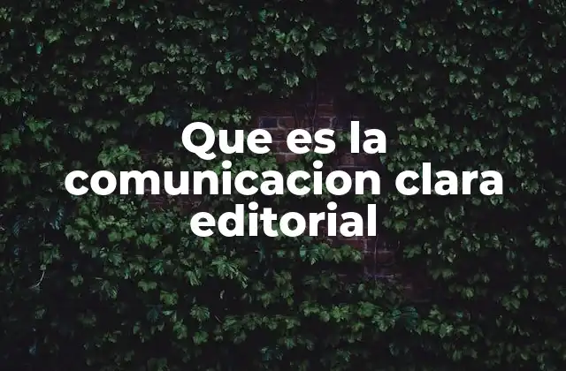 Que es la Comunicacion Clara Editorial