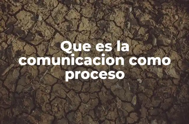 Que es la Comunicacion como Proceso