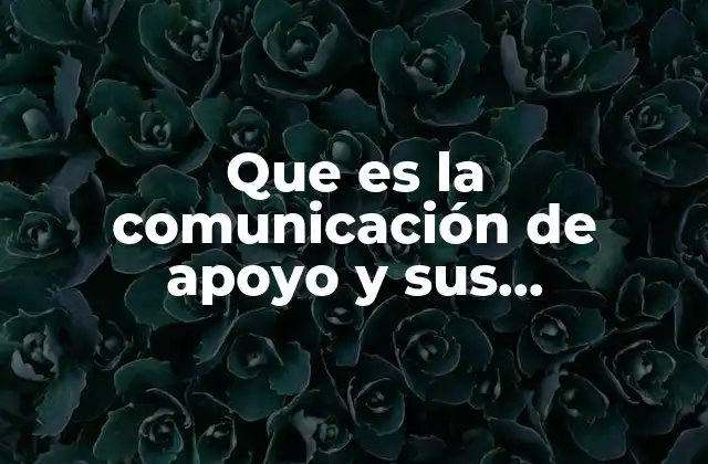 Que es la Comunicación de Apoyo y Sus Caracteristicas