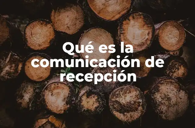 Qué es la Comunicación de Recepción