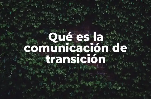 Qué es la Comunicación de Transición
