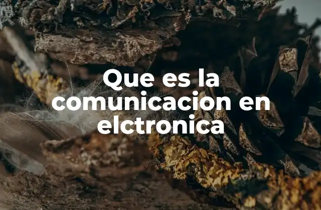 Que es la Comunicacion en Elctronica
