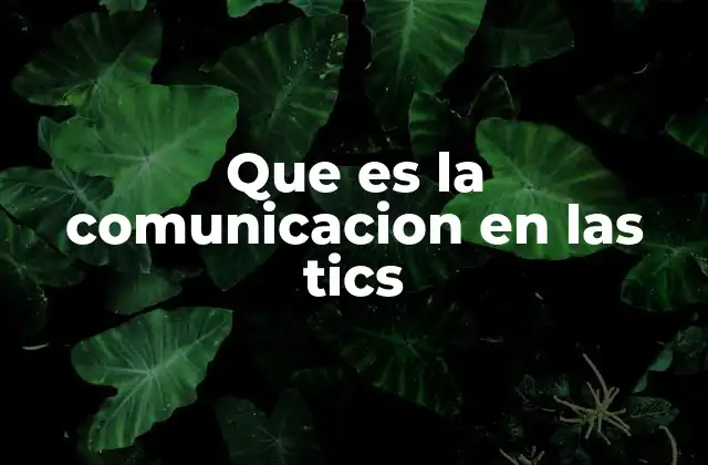 Que es la Comunicacion en las Tics