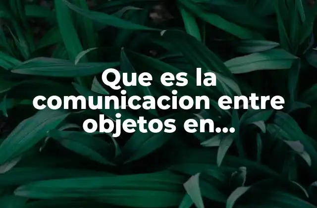Que es la Comunicacion entre Objetos en Programacion