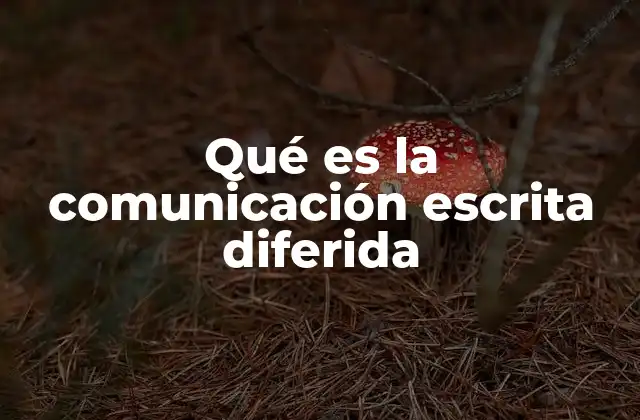 Qué es la Comunicación Escrita Diferida