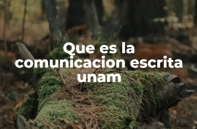 Que es la Comunicacion Escrita Unam