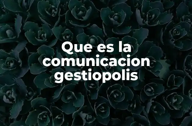 Que es la Comunicacion Gestiopolis
