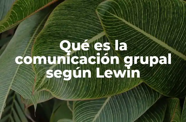 Qué es la Comunicación Grupal según Lewin