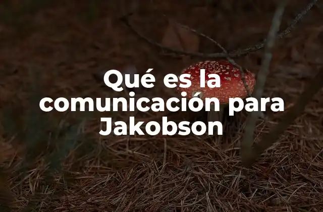 Qué es la Comunicación para Jakobson