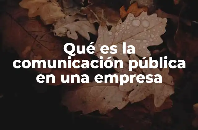 Qué es la Comunicación Pública en una Empresa